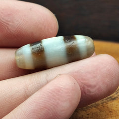 Antique Old Tibetan 2 Lines Eyes Agate stone Dzi Bead Amulet HDQ-9-3