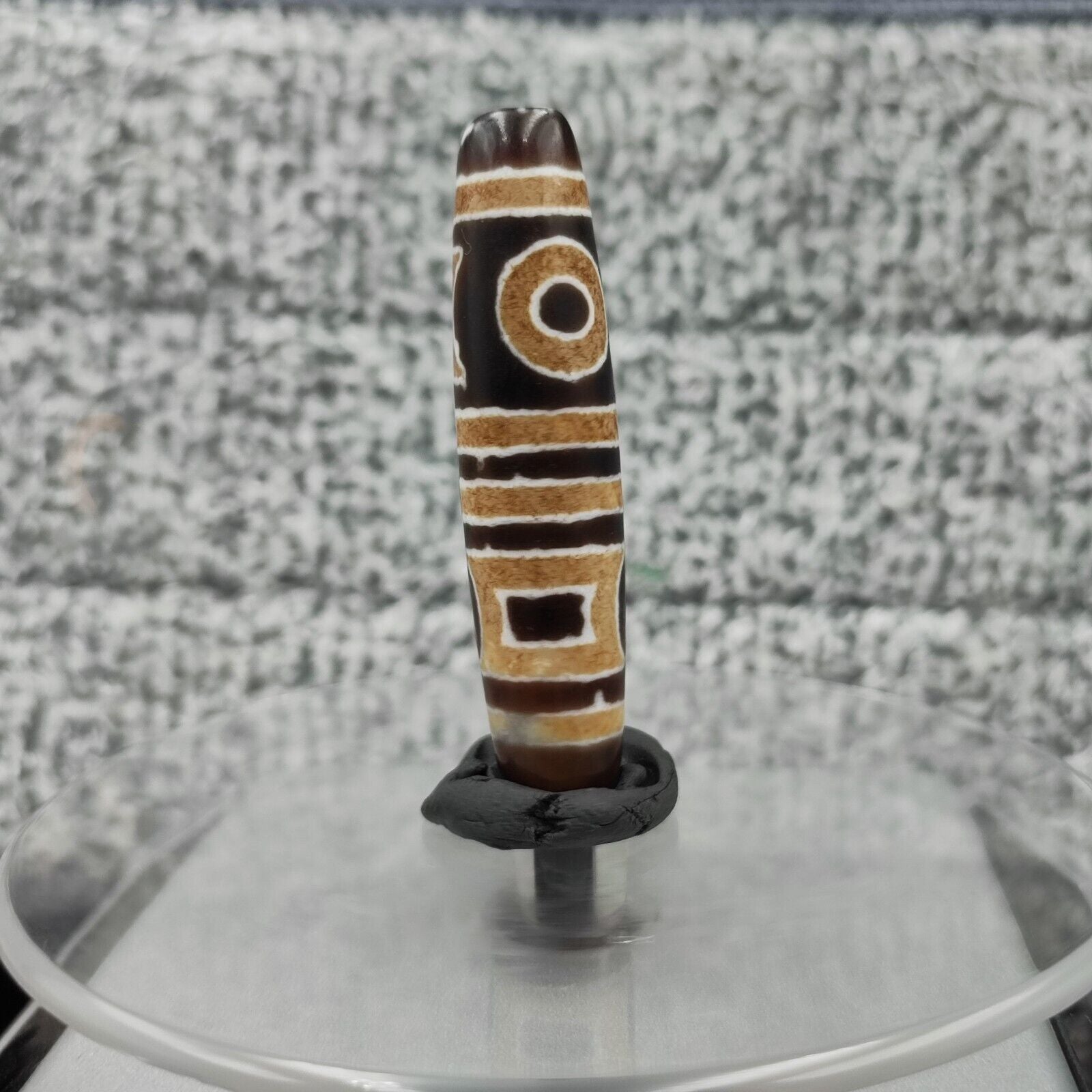 Old Indo Tibetan Agate 2 circle 2 Square eyes Agate stone Dzi Bead Amulet