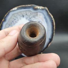 Antique Black Magnetic Stone mysterious animal carving Stone Bead Amulet MG-9-1