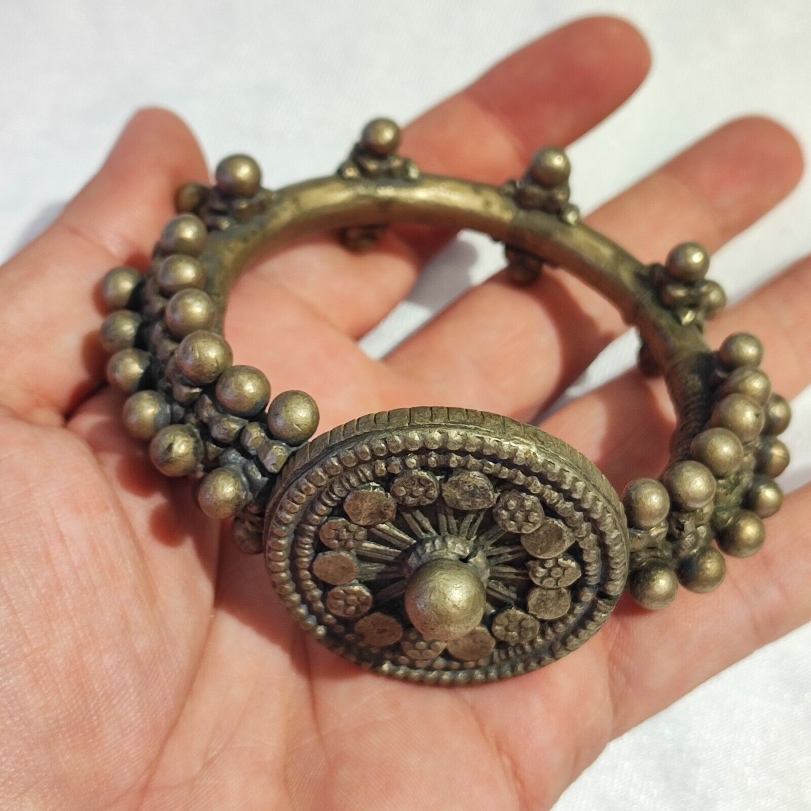 Antique Vintage Wonderful Middle Eastern Brass Bronze Bracelet