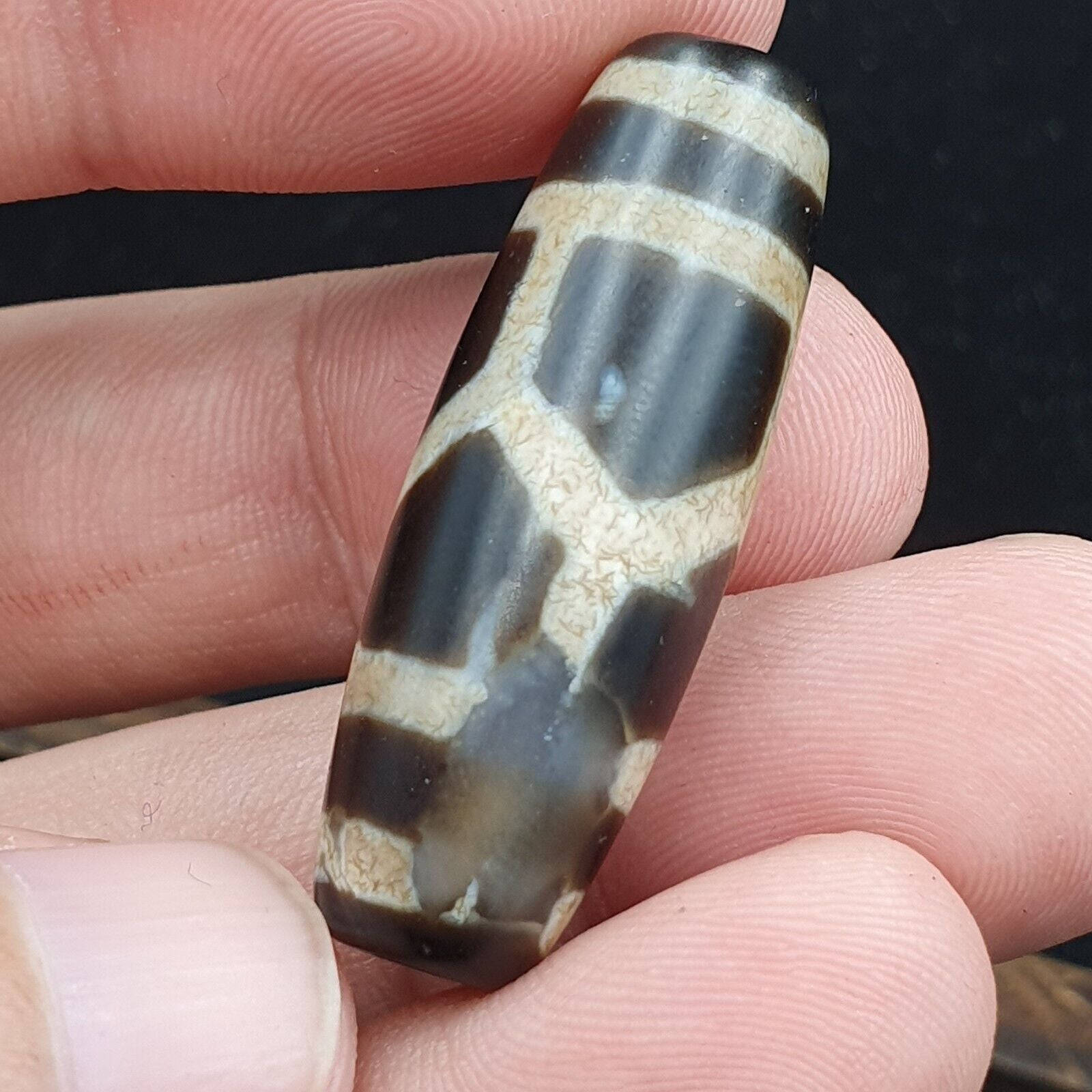 Rare Pattern Tibetan dzi bead old amulet Agate Tibet gzi pendant