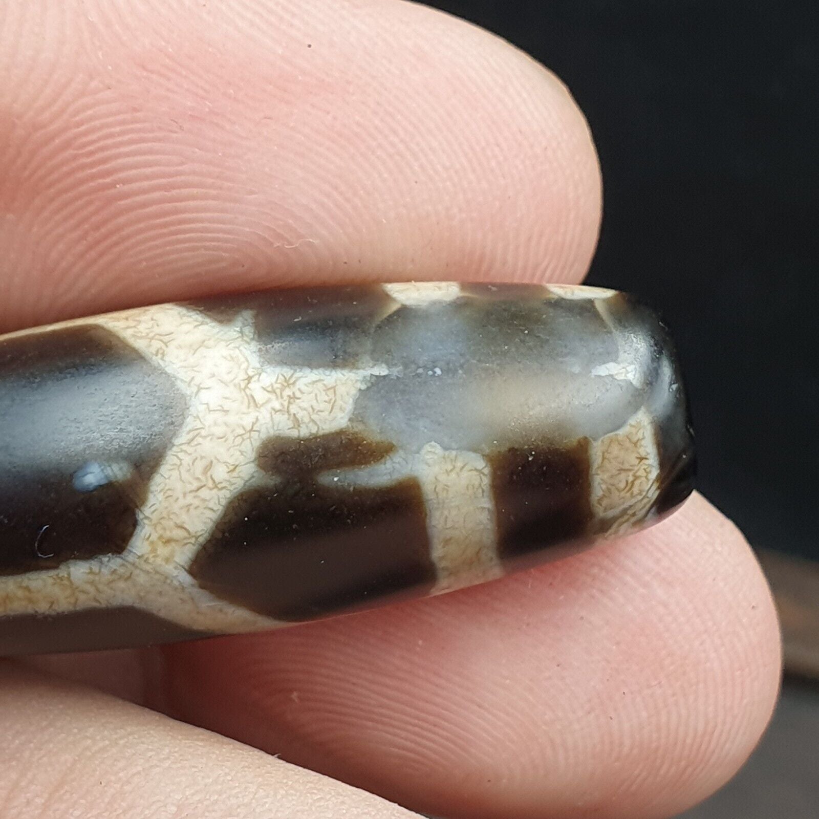 Rare Pattern Tibetan dzi bead old amulet Agate Tibet gzi pendant