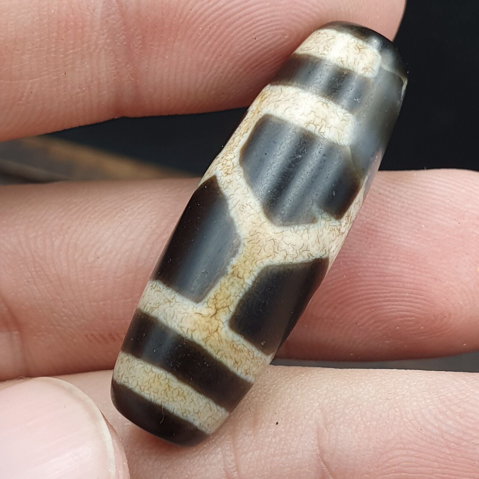 Rare Pattern Tibetan dzi bead old amulet Agate Tibet gzi pendant