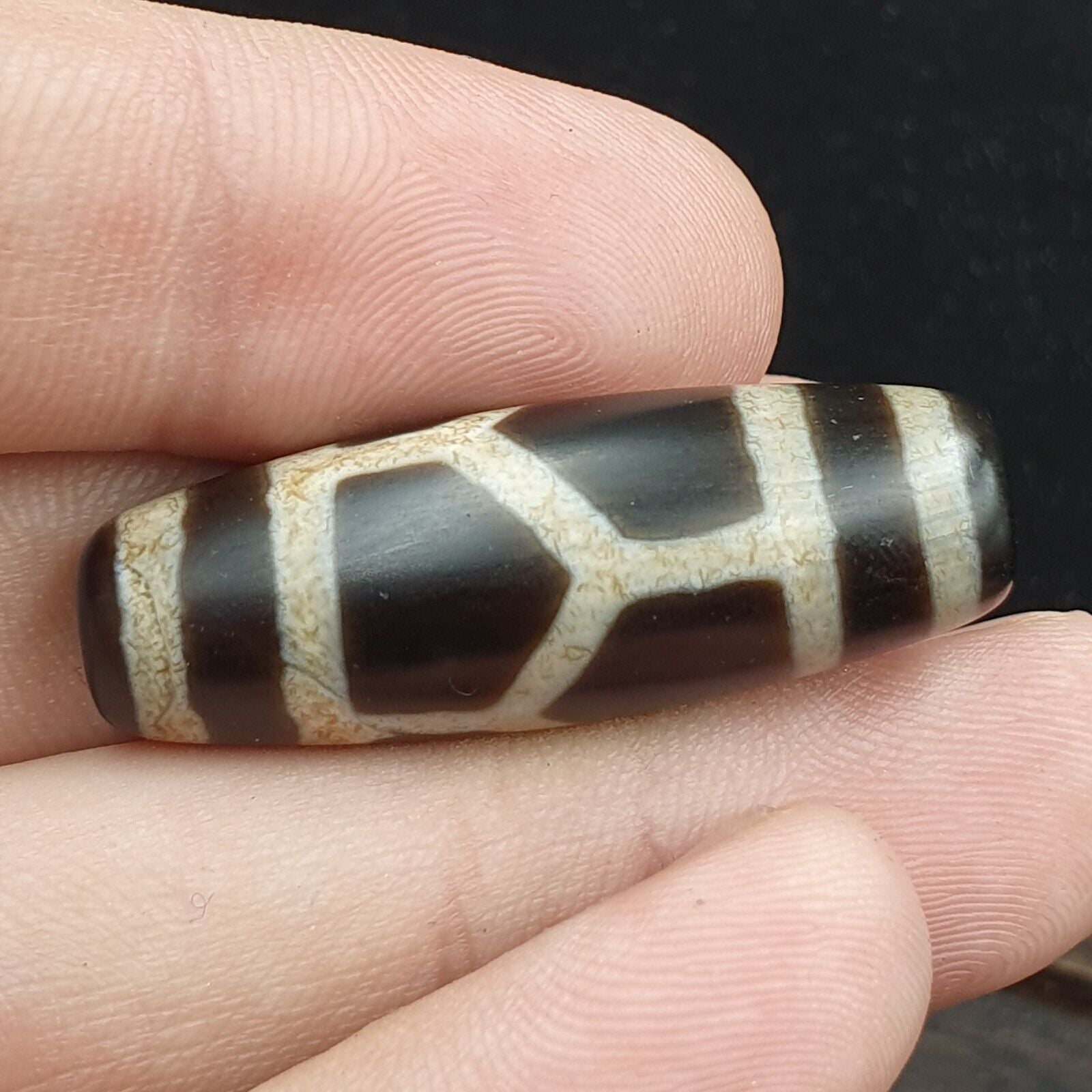 Rare Pattern Tibetan dzi bead old amulet Agate Tibet gzi pendant