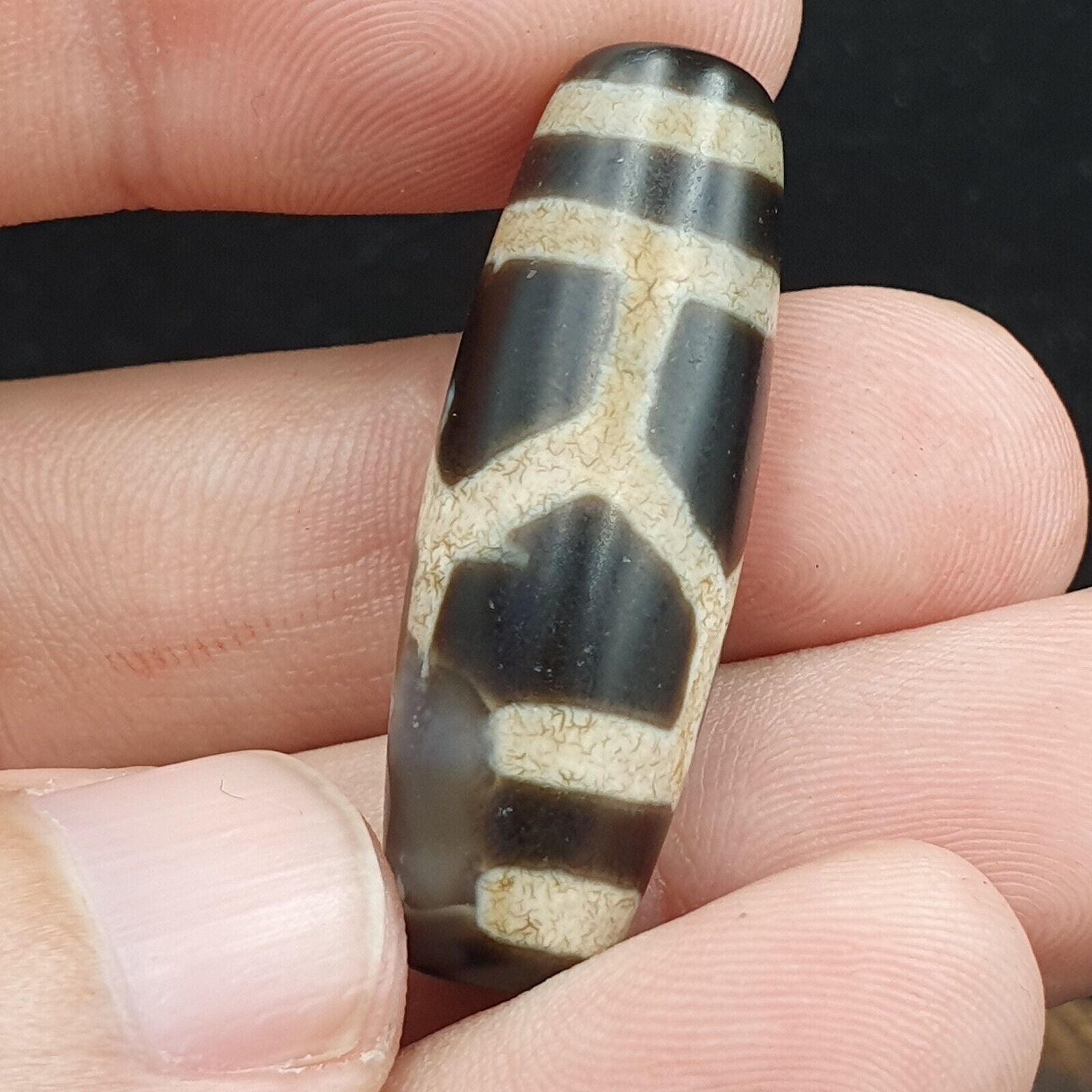 Rare Pattern Tibetan dzi bead old amulet Agate Tibet gzi pendant