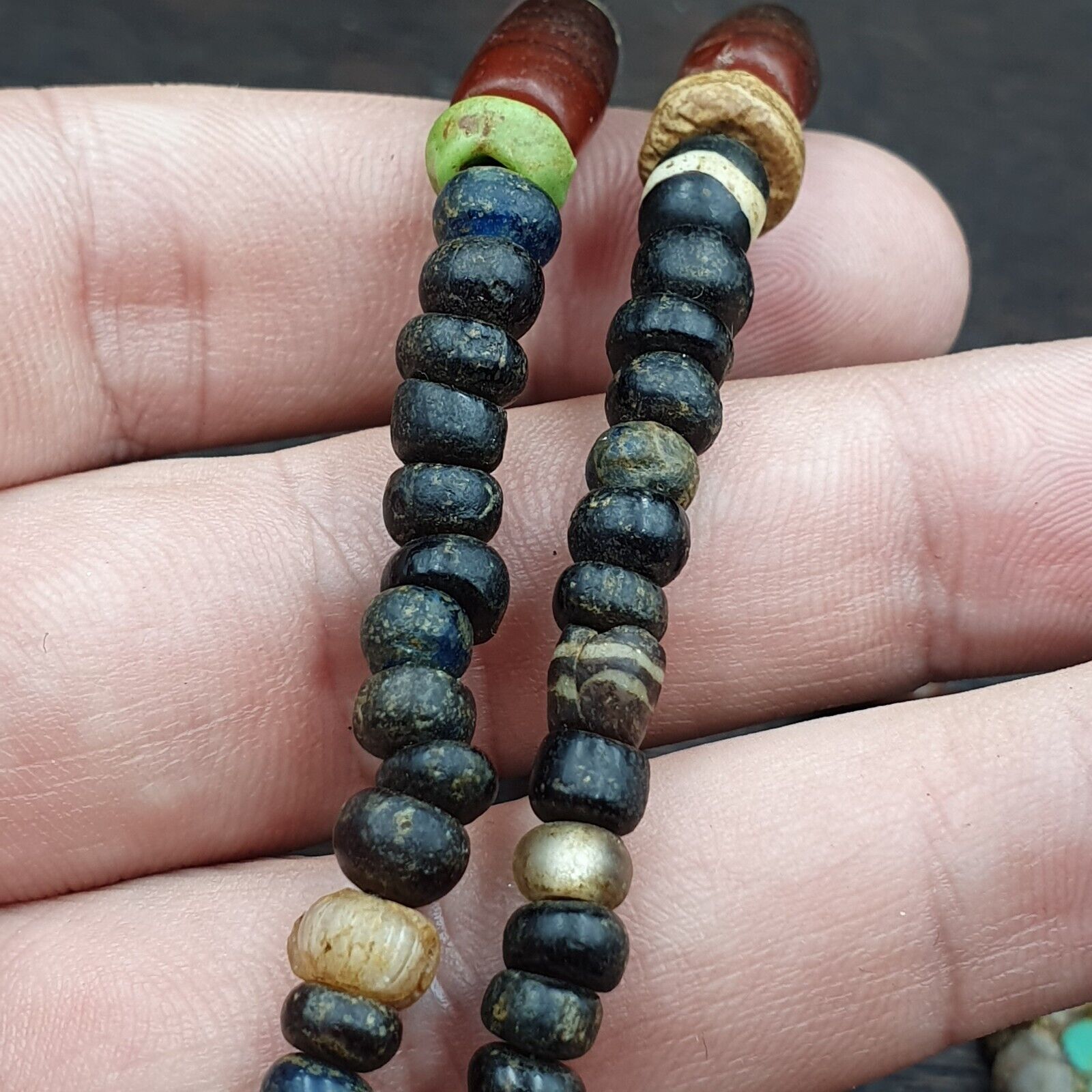 Ancient Islamic Roman Era Antique Glass Beads Necklace #NC 47