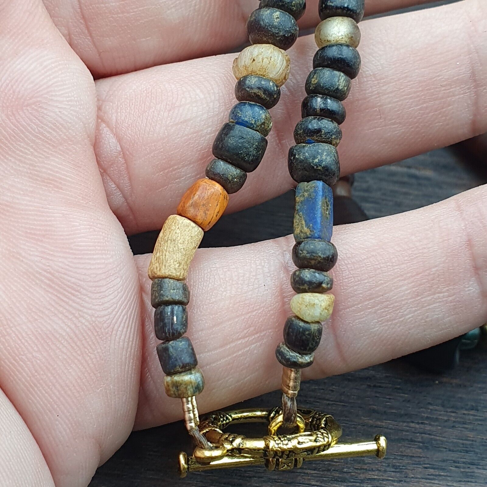 Ancient Islamic Roman Era Antique Glass Beads Necklace #NC 47