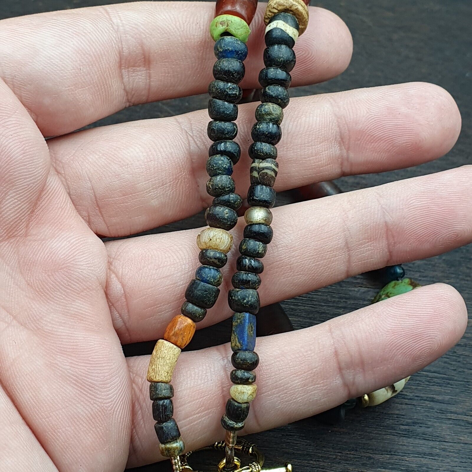 Ancient Islamic Roman Era Antique Glass Beads Necklace #NC 47