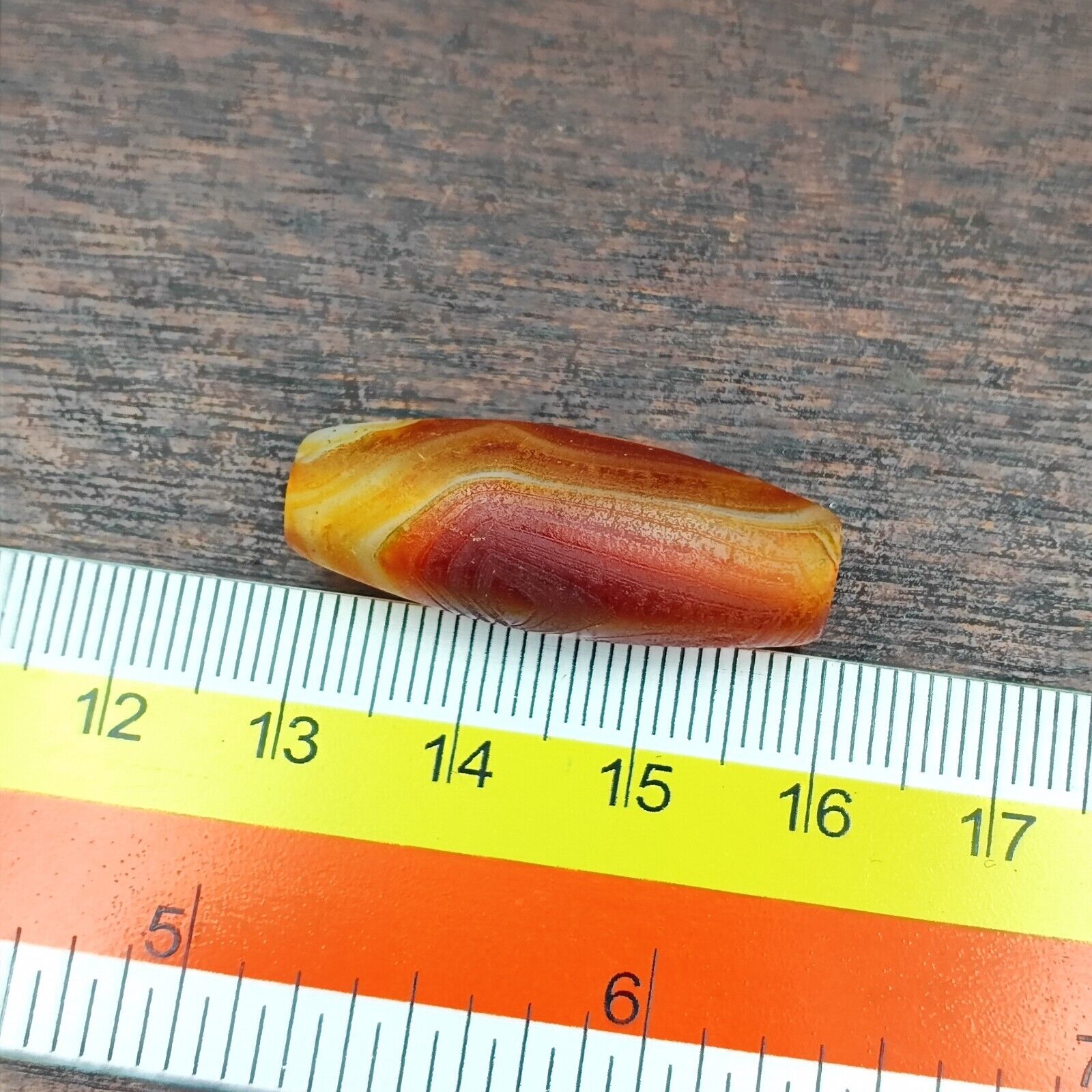 Antique Yemeni Old Eye Agate Middle Eastern Red, yellow Agate Bead -4Y