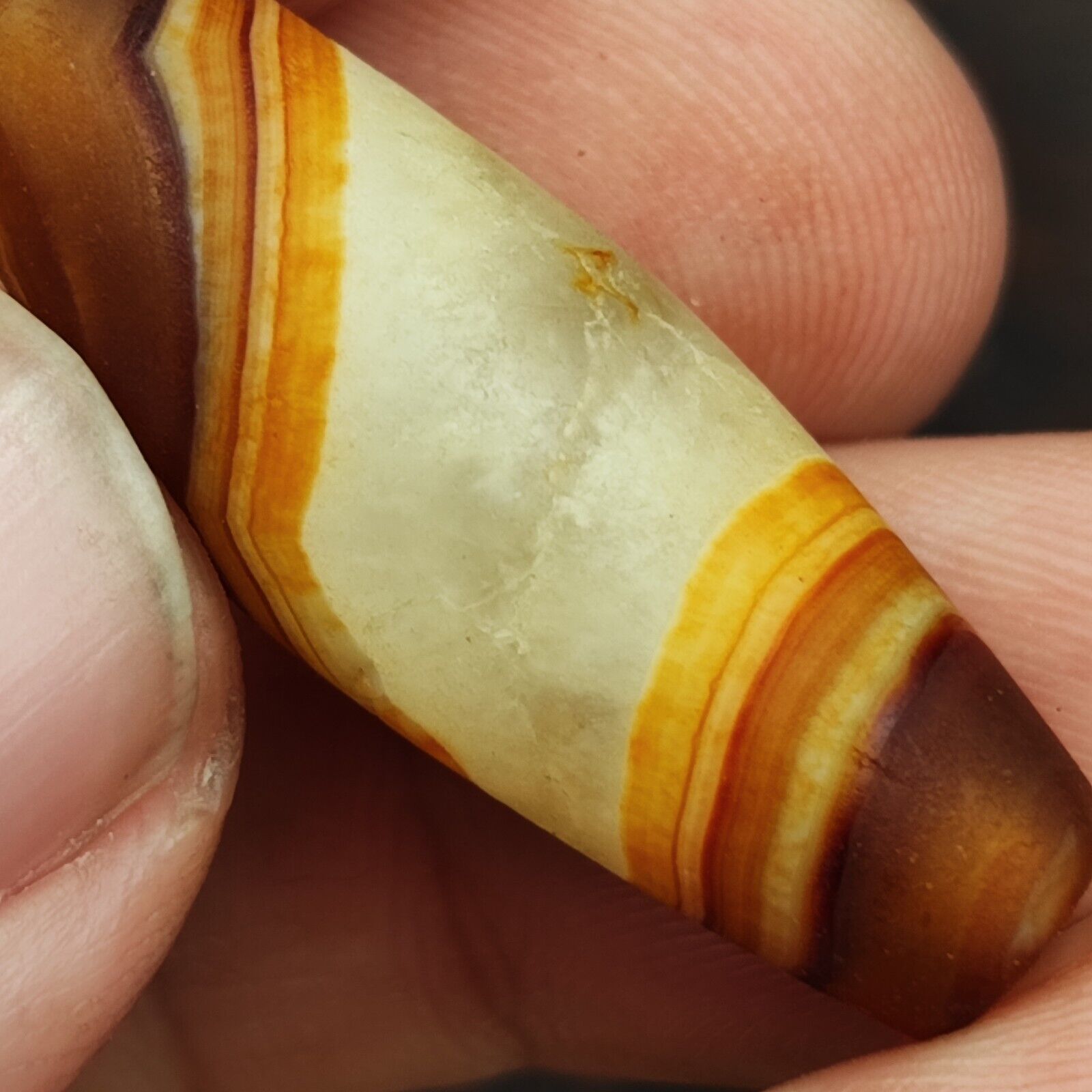 Antique Yemeni Old Crystal Agate Middle Eastern Red, yellow Agate Bead -5Y