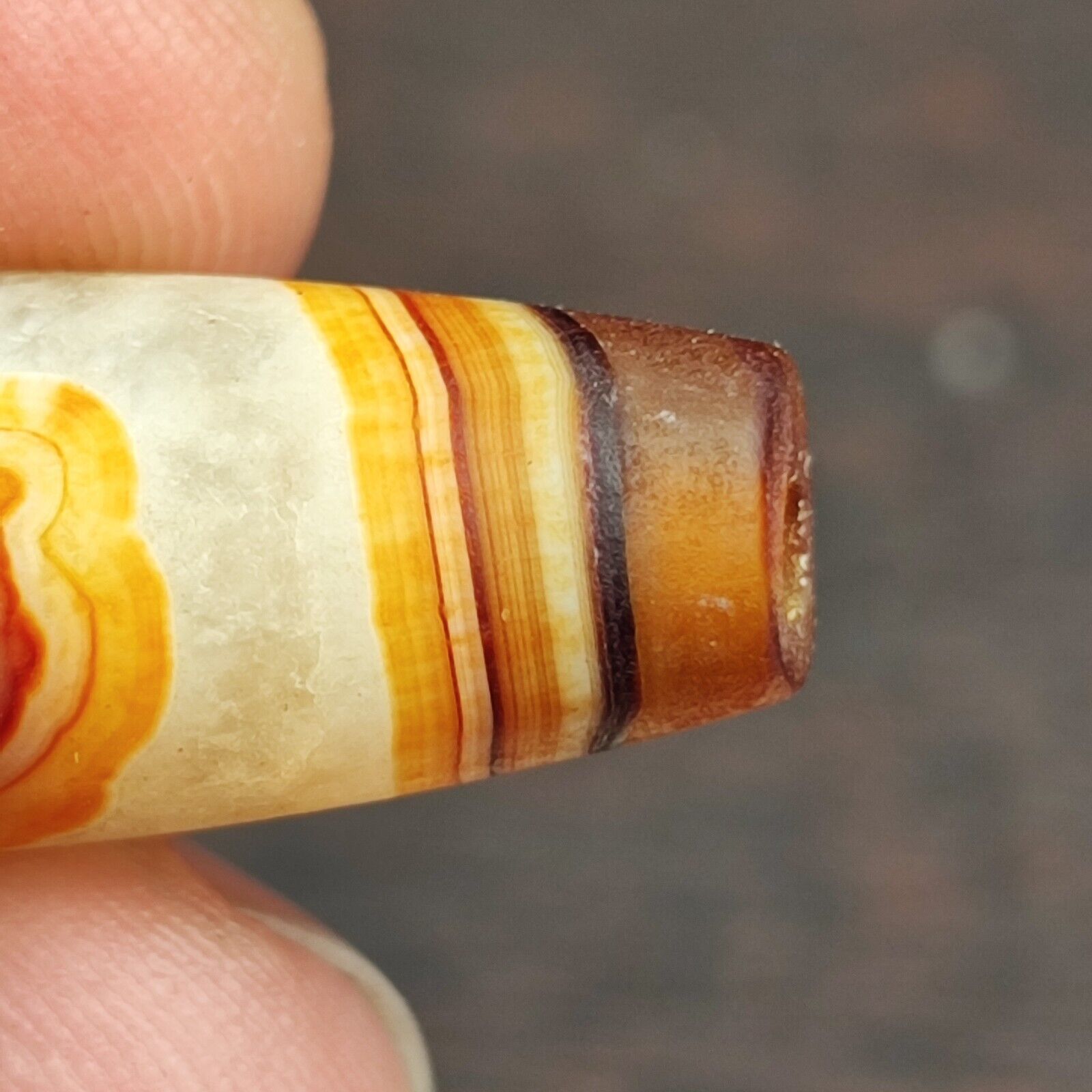 Antique Yemeni Old Crystal Agate Middle Eastern Red, yellow Agate Bead -5Y