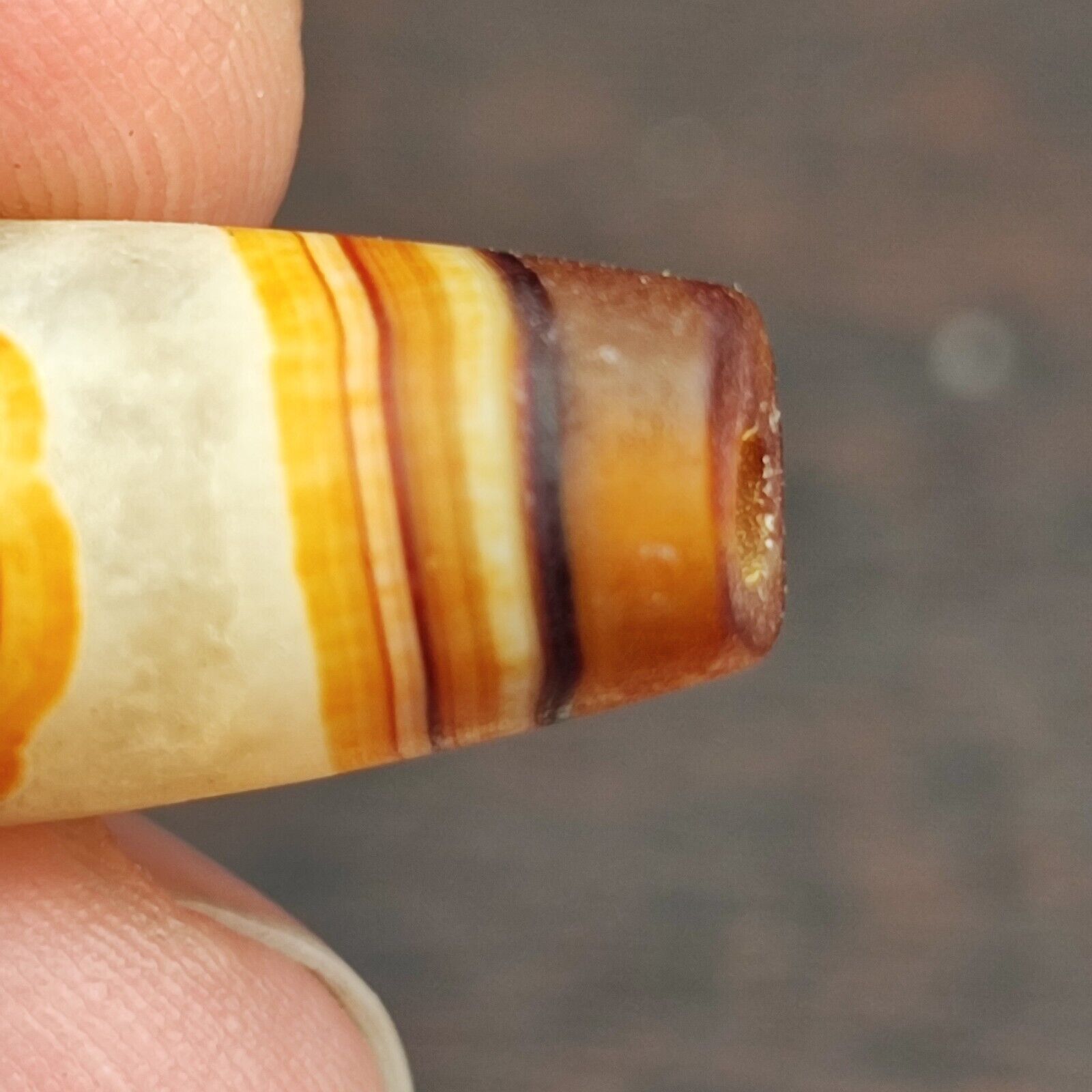 Antique Yemeni Old Crystal Agate Middle Eastern Red, yellow Agate Bead -5Y