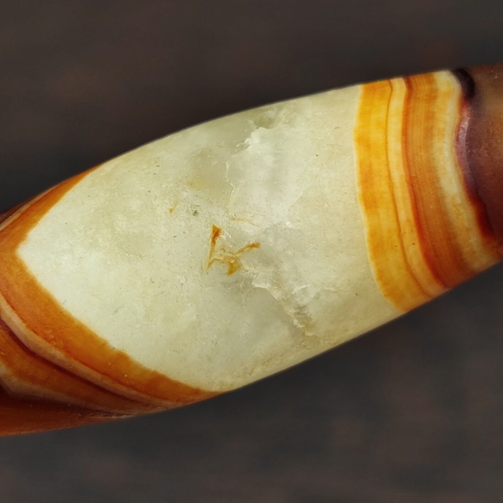 Antique Yemeni Old Crystal Agate Middle Eastern Red, yellow Agate Bead -5Y