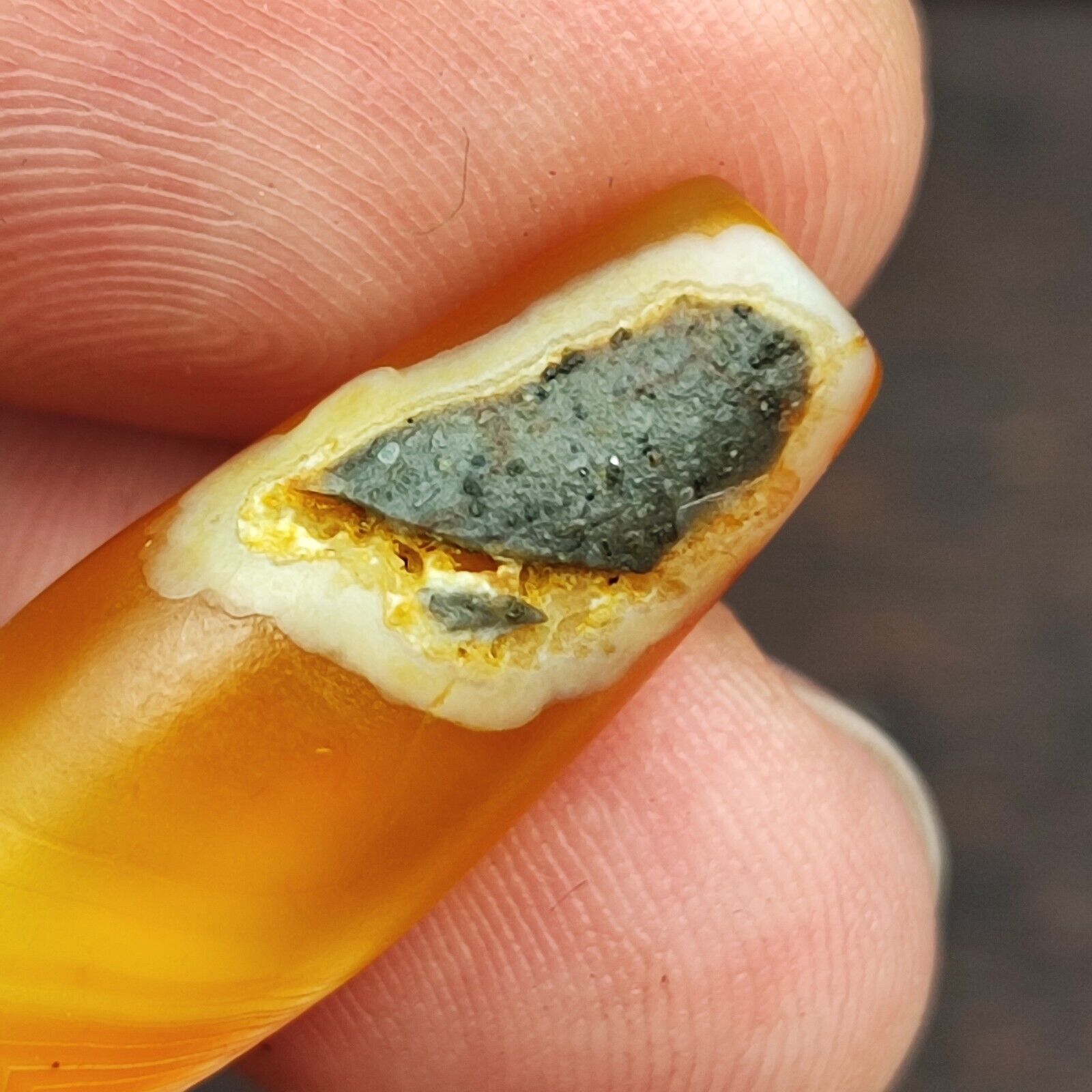 Antique Yemeni Old Eye Agate Middle Eastern Red, yellow Agate Bead -3Y