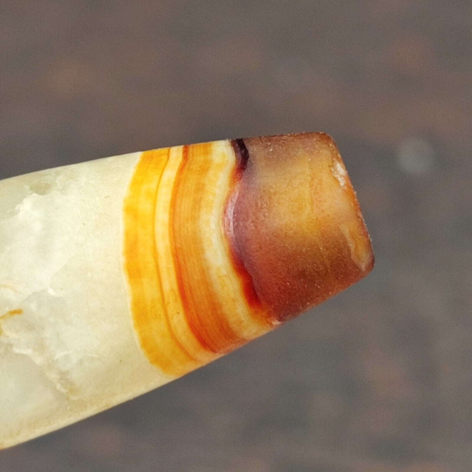 Antique Yemeni Old Crystal Agate Middle Eastern Red, yellow Agate Bead -5Y