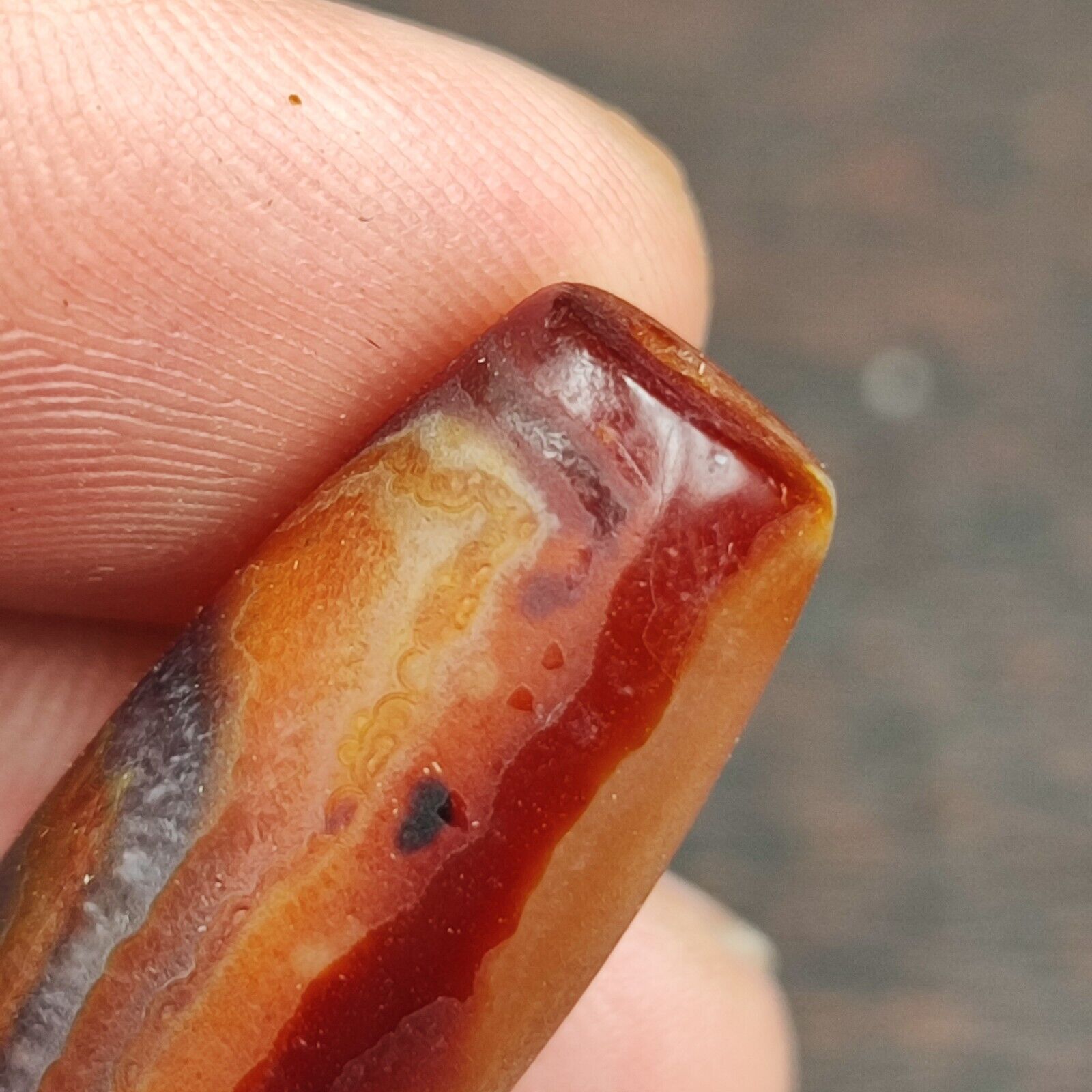 Antique Yemeni Old Crystal Agate Middle Eastern RED Agate Bead -10Y