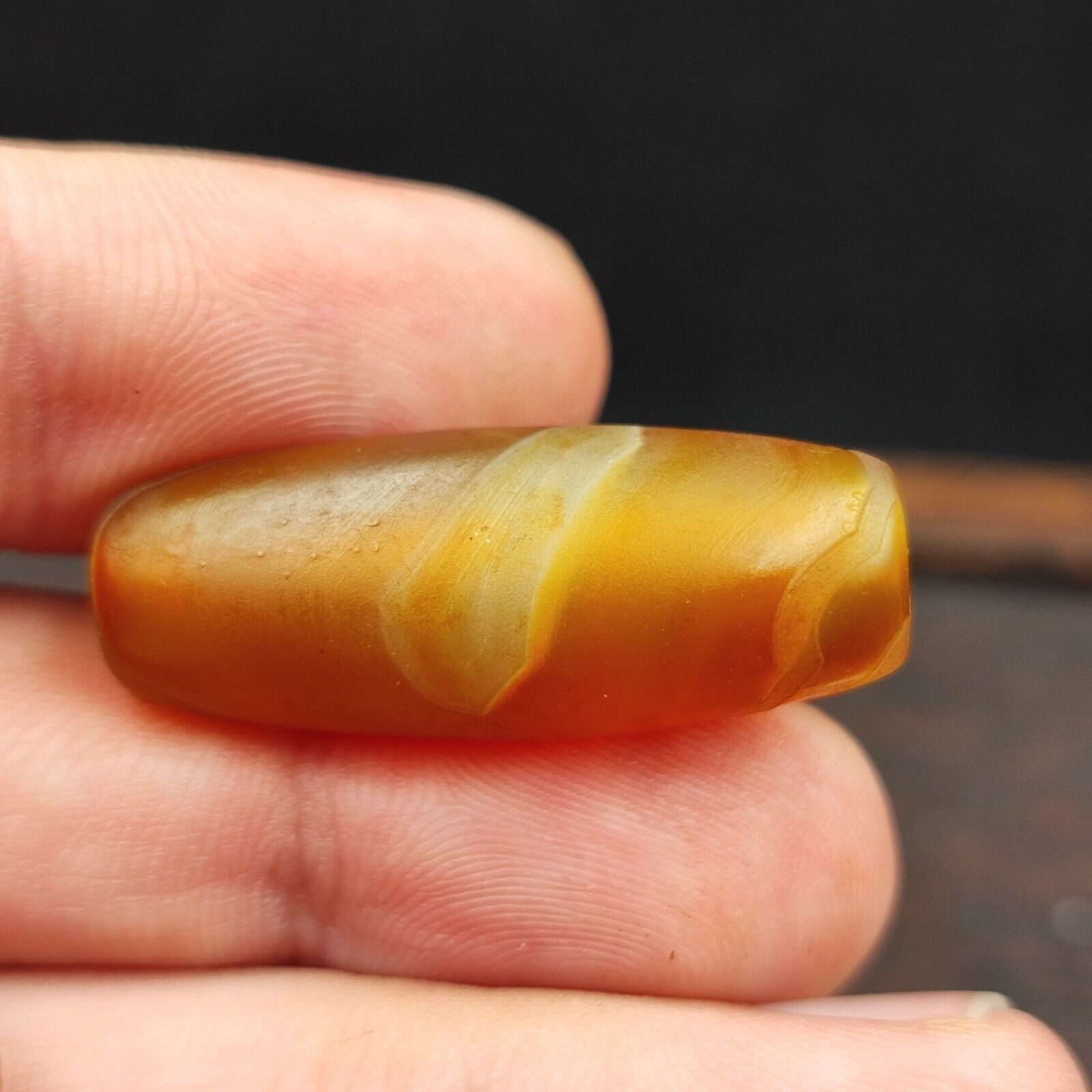 Antique Yemeni Old Agate Middle Eastern Red, yellow Agate Bead -2Y