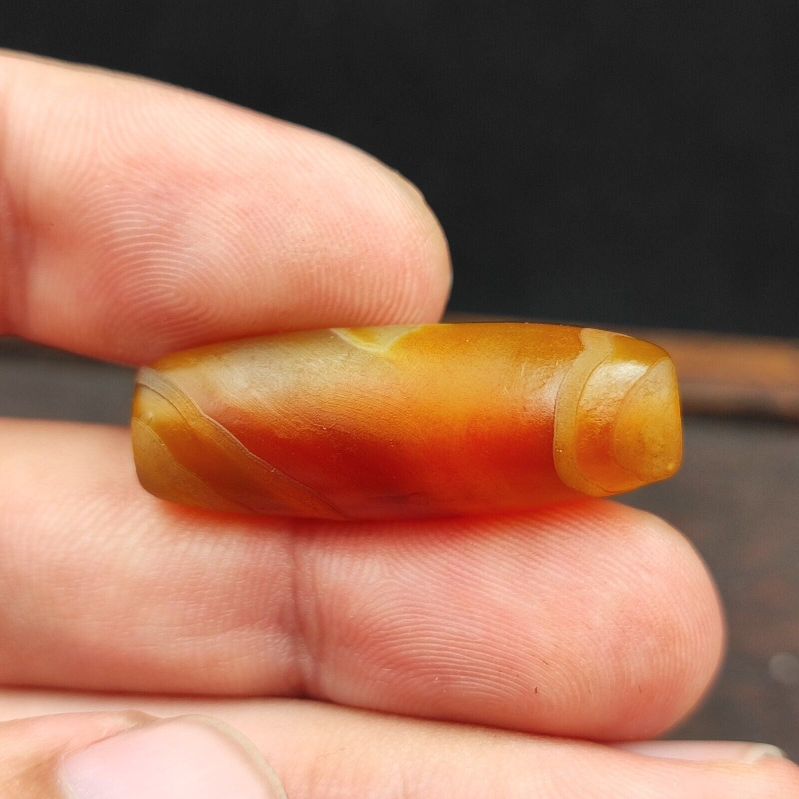 Antique Yemeni Old Agate Middle Eastern Red, yellow Agate Bead -2Y
