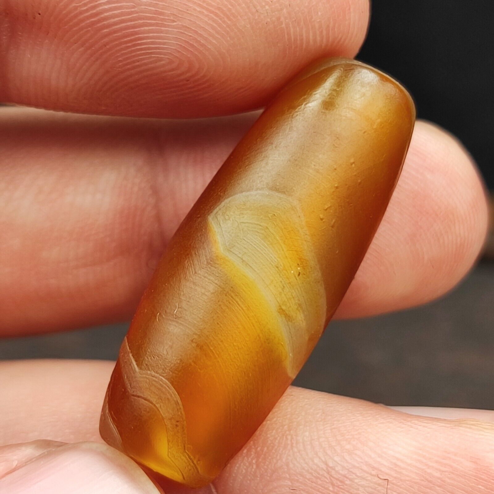 Antique Yemeni Old Agate Middle Eastern Red, yellow Agate Bead -2Y