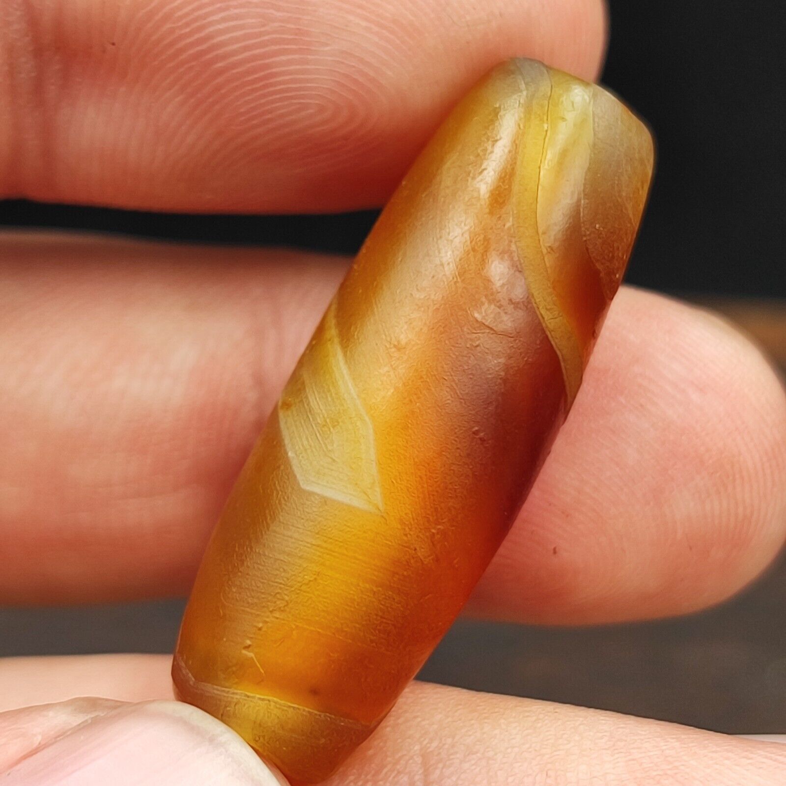 Antique Yemeni Old Agate Middle Eastern Red, yellow Agate Bead -2Y