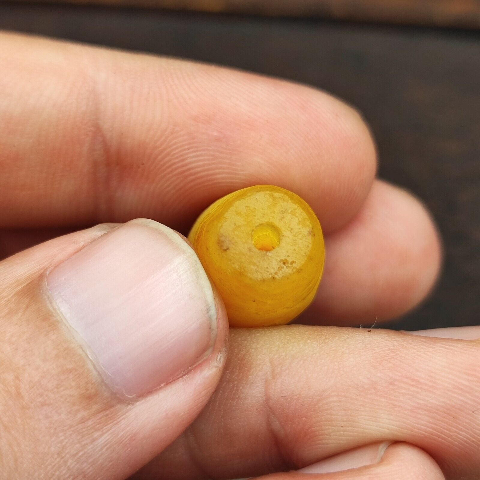 Antique Yemeni Old Crystal Agate Middle Eastern Red, yellow Agate Bead -7Y