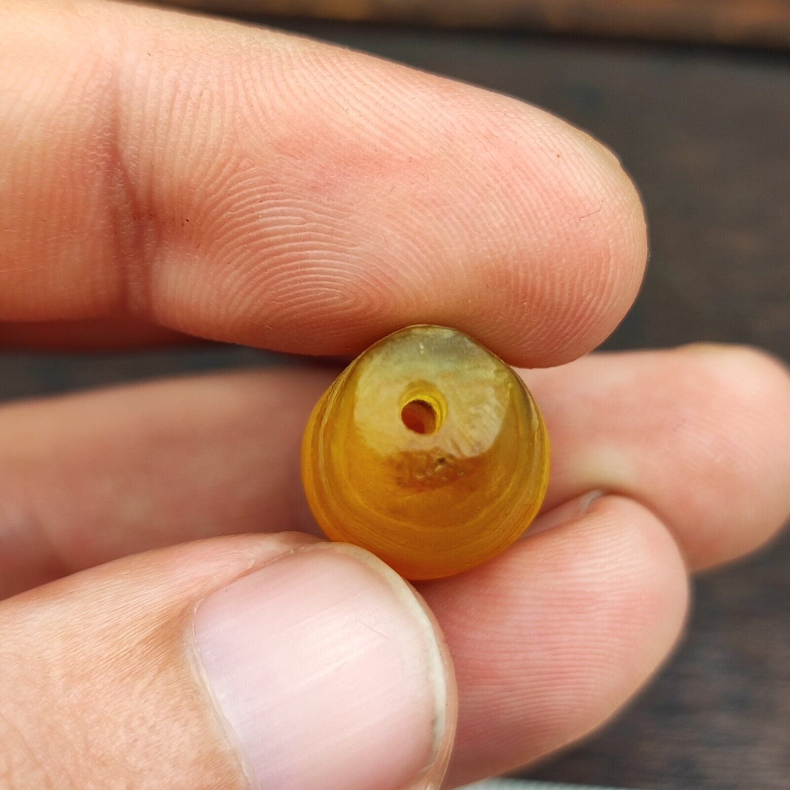 Antique Yemeni Old Crystal Agate Middle Eastern Red, yellow Agate Bead -7Y