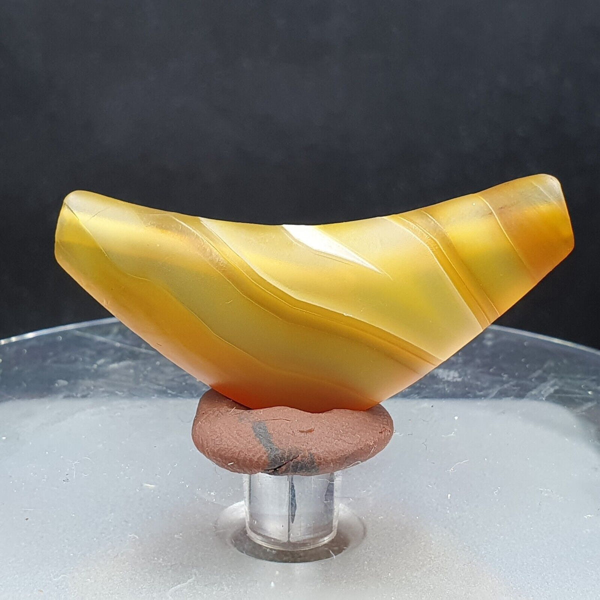 Rare Antique Yemeni Old Crystal Agate Middle Eastern yellow Agate Bead -Y2