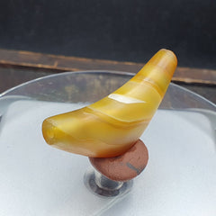 Rare Antique Yemeni Old Crystal Agate Middle Eastern yellow Agate Bead -Y2