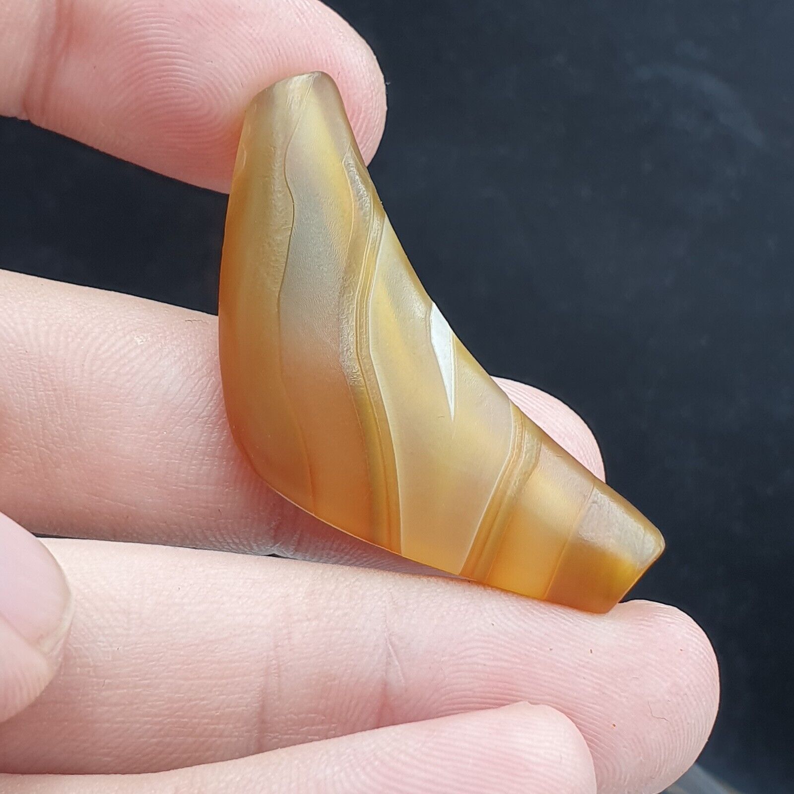Rare Antique Yemeni Old Crystal Agate Middle Eastern yellow Agate Bead -Y2