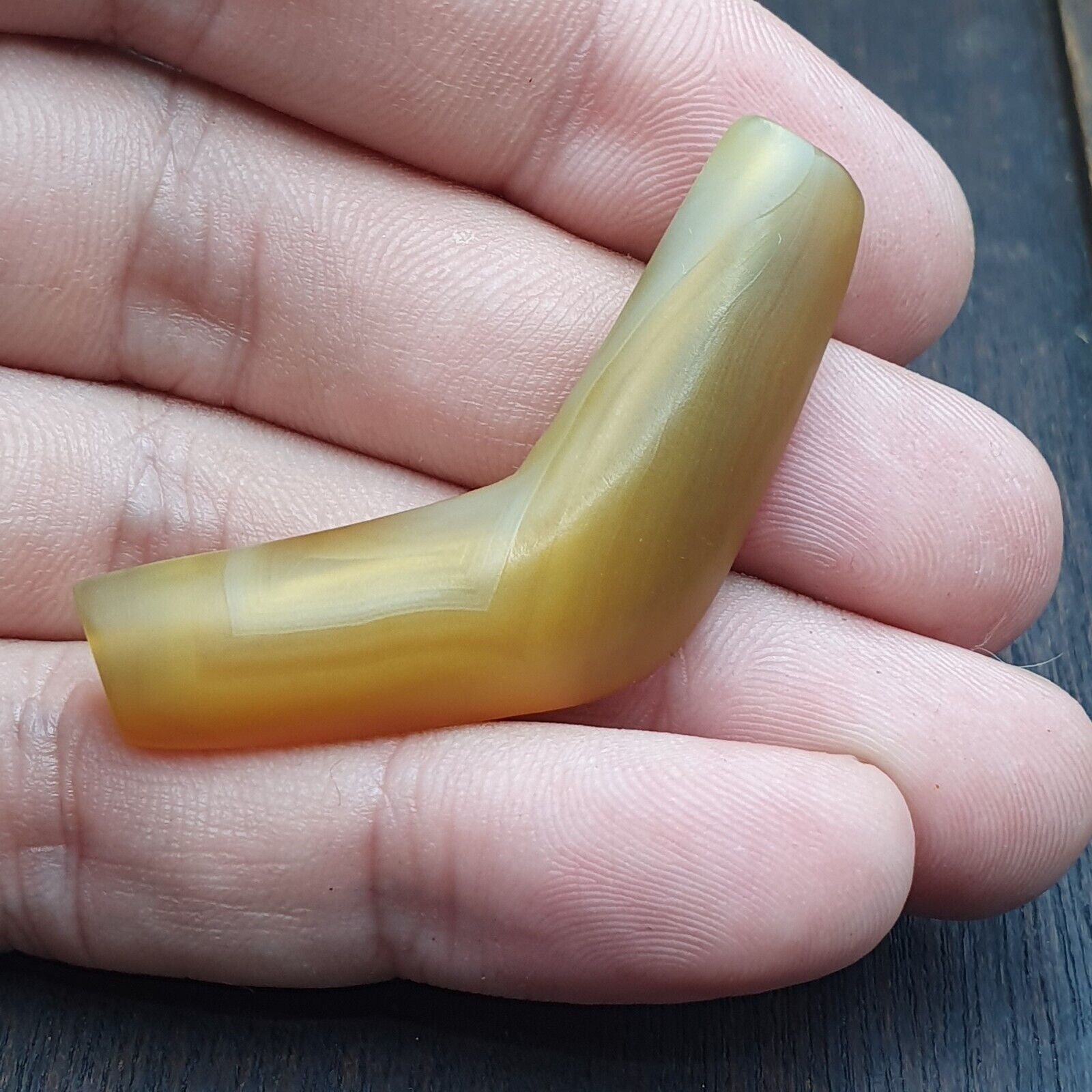 Rare Antique Yemeni Old Crystal Agate Middle Eastern yellow Agate Bead -Y3