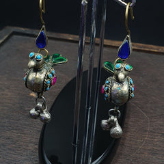 Pair of Vintage Handmade Birds Earrings From Afghanistan