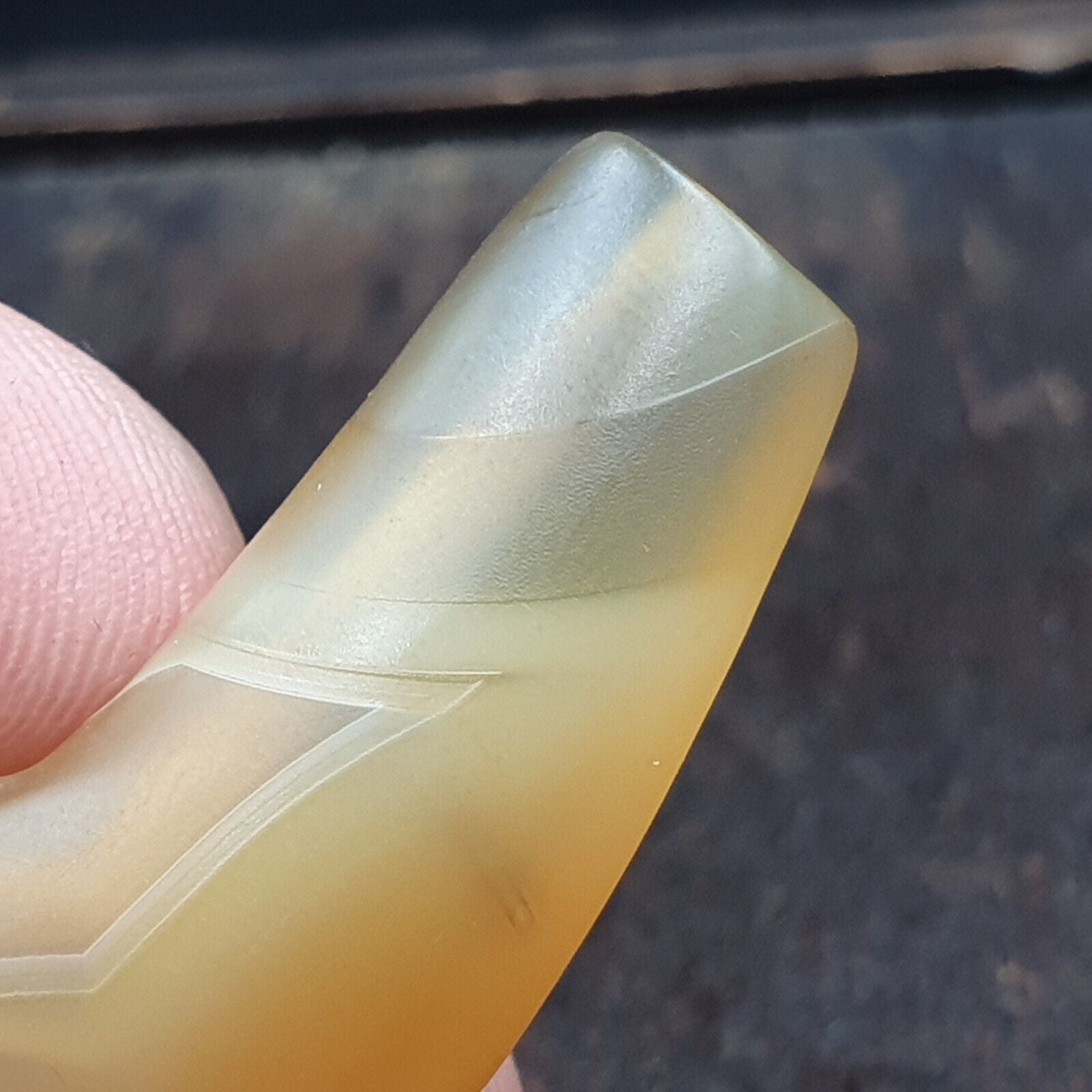 Antique Yemeni Old Crystal Agate Middle Eastern yellow Agate Bead -Y1