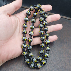 Vintage Venetian Style Wedding Cake Glass Beads Necklace 12mm WDK-1