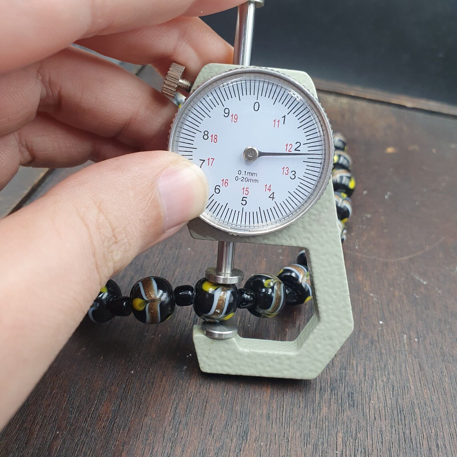 Vintage Venetian Style Wedding Cake Glass Beads Necklace 12mm WDK-1