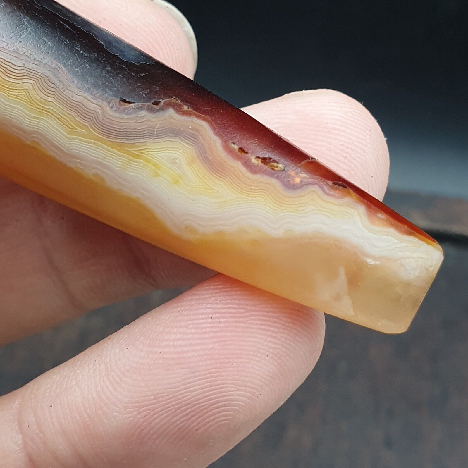 Antique Yemeni Old Crystal Agate Middle Eastern yellow Agate Bead -35Y