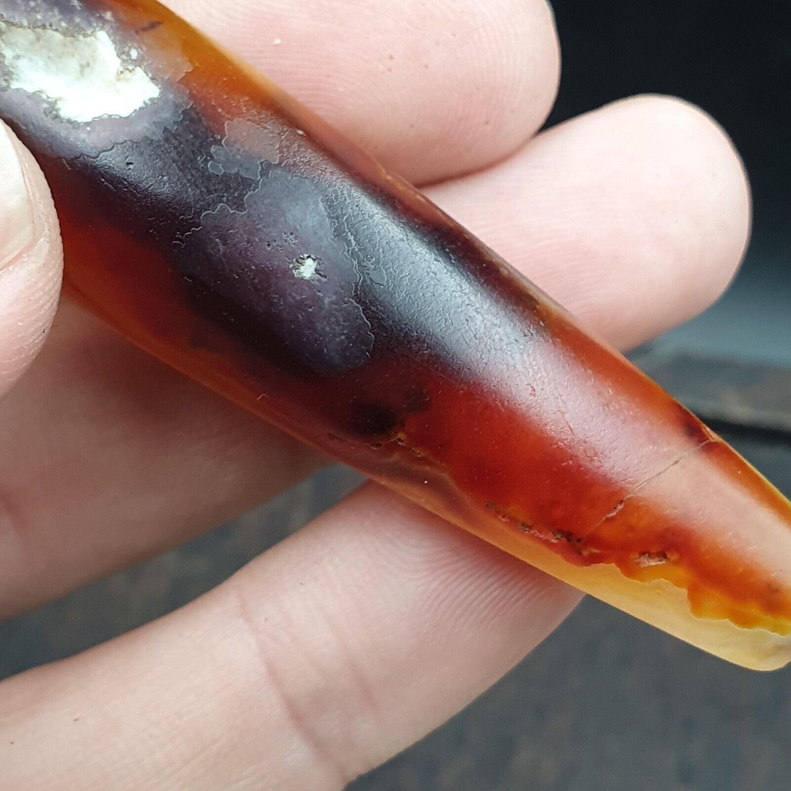 Antique Yemeni Old Crystal Agate Middle Eastern yellow Agate Bead -35Y