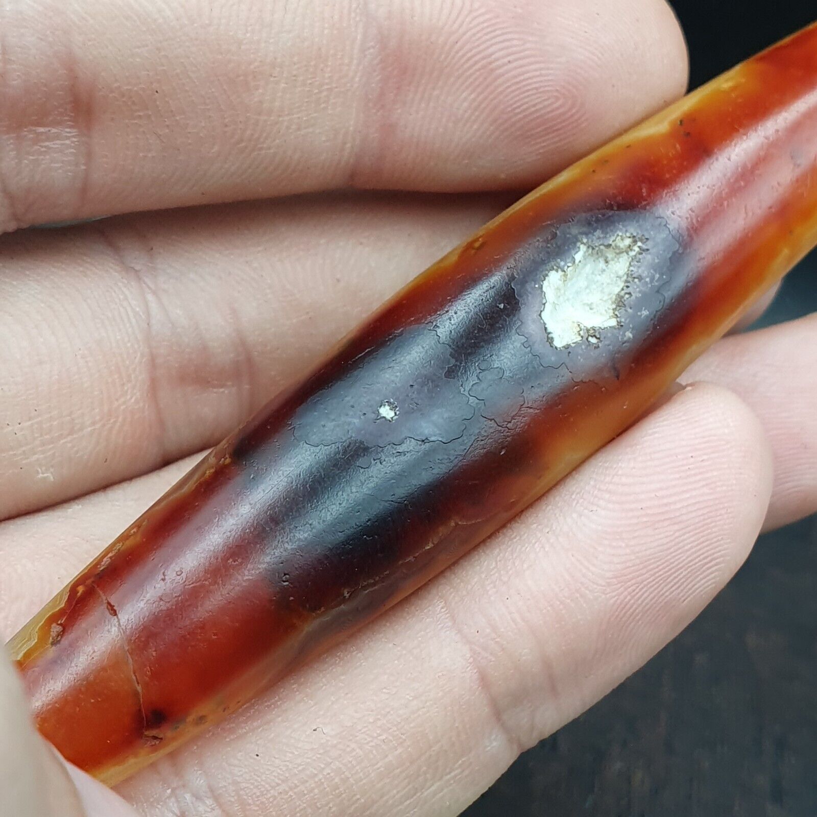 Antique Yemeni Old Crystal Agate Middle Eastern yellow Agate Bead -35Y