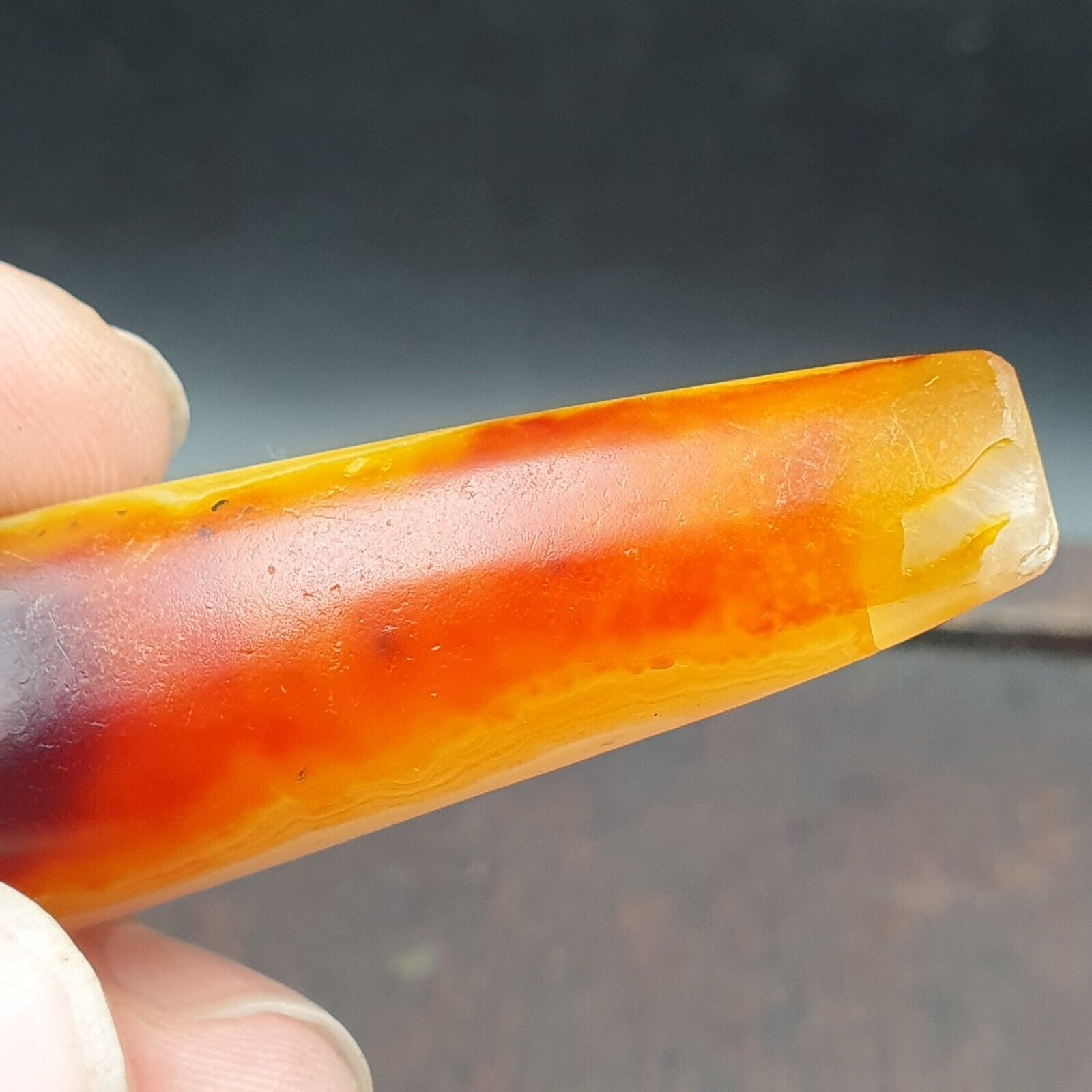 Antique Yemeni Old Crystal Agate Middle Eastern yellow Agate Bead -35Y