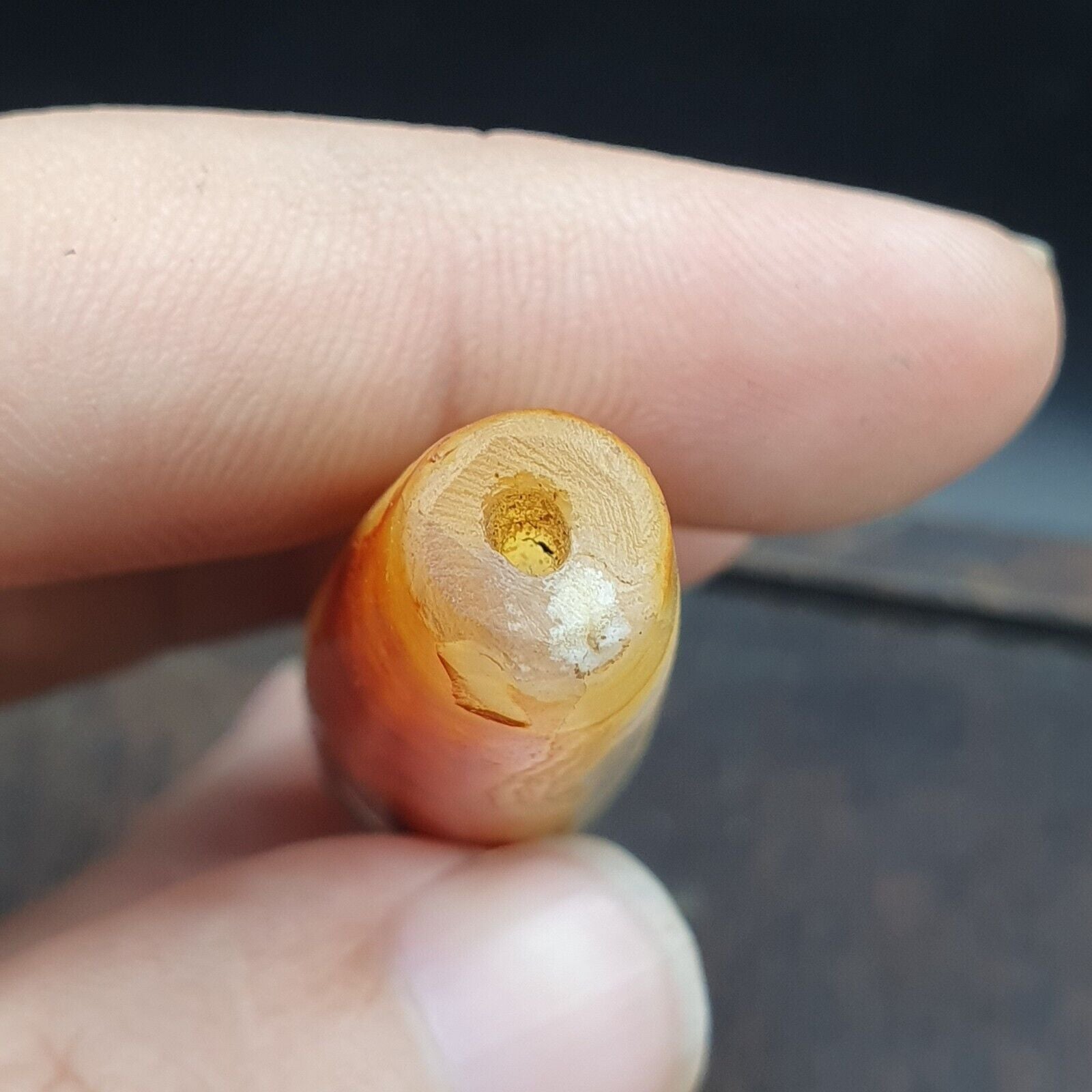 Antique Yemeni Old Crystal Agate Middle Eastern yellow Agate Bead -35Y