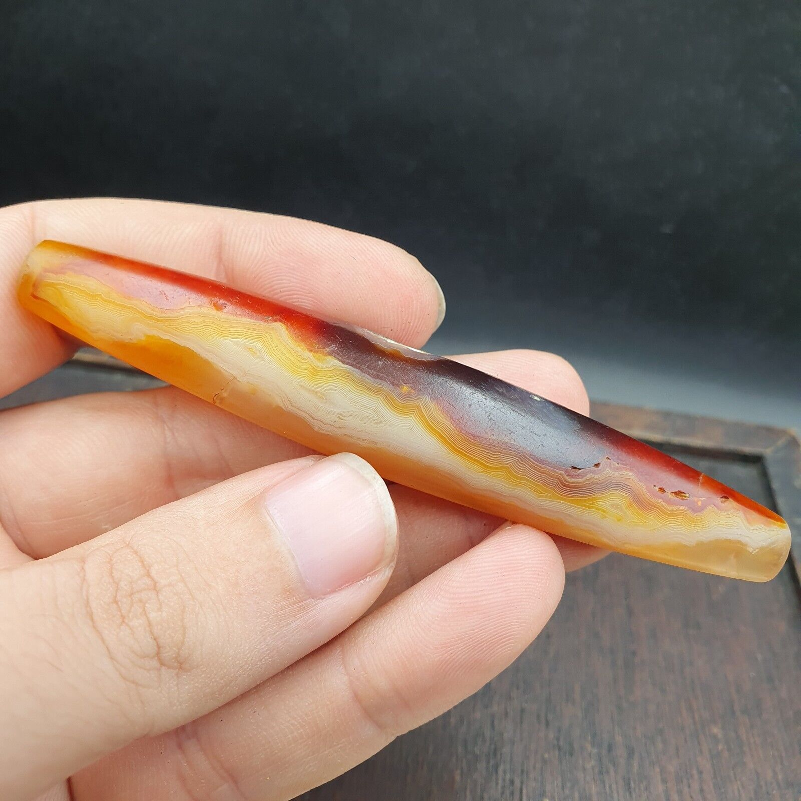 Antique Yemeni Old Crystal Agate Middle Eastern yellow Agate Bead -35Y