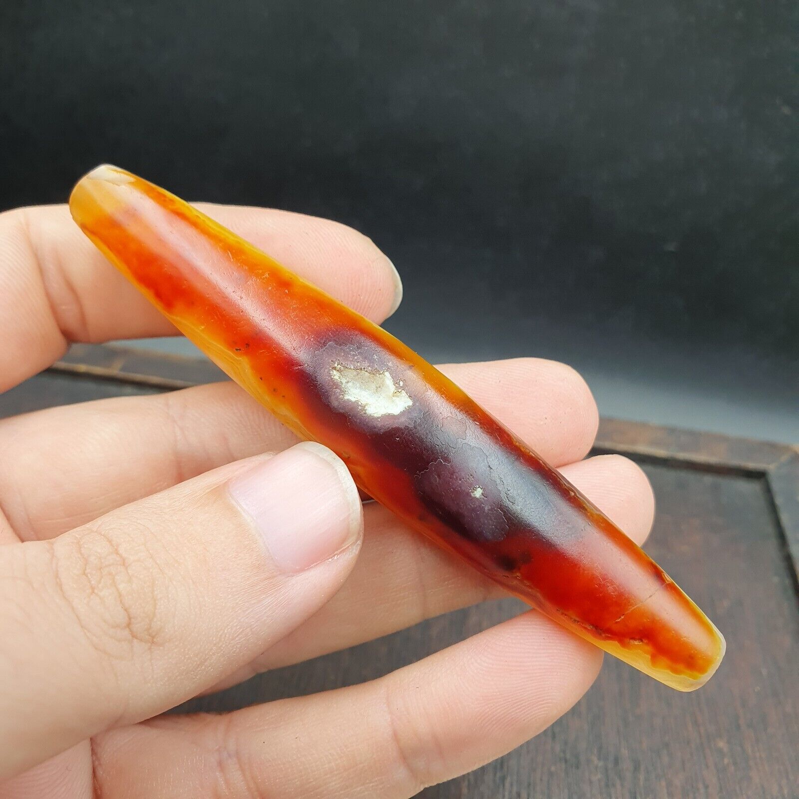 Antique Yemeni Old Crystal Agate Middle Eastern yellow Agate Bead -35Y