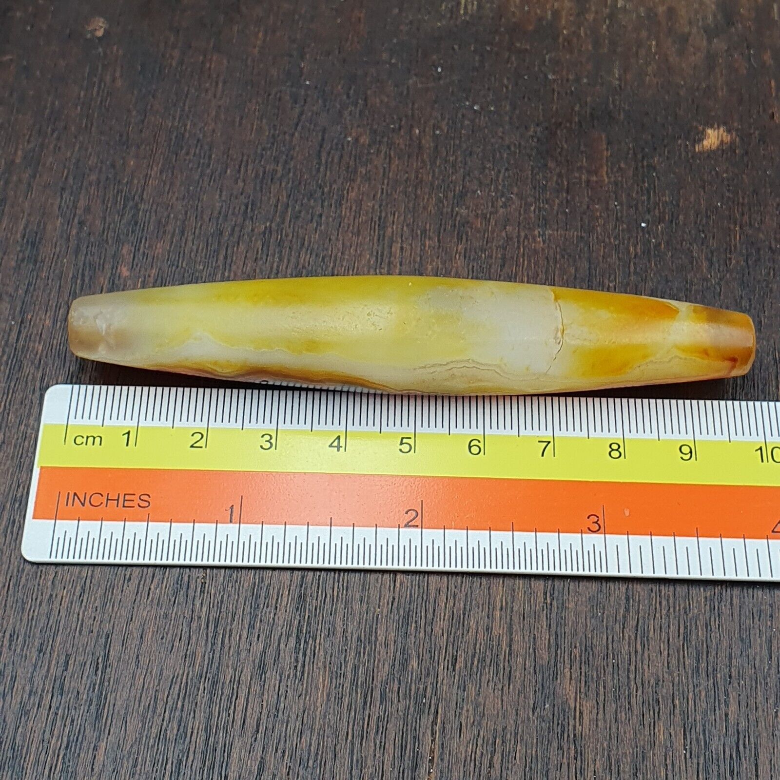 Antique Yemeni Old Crystal Agate Middle Eastern yellow Agate Bead -35Y