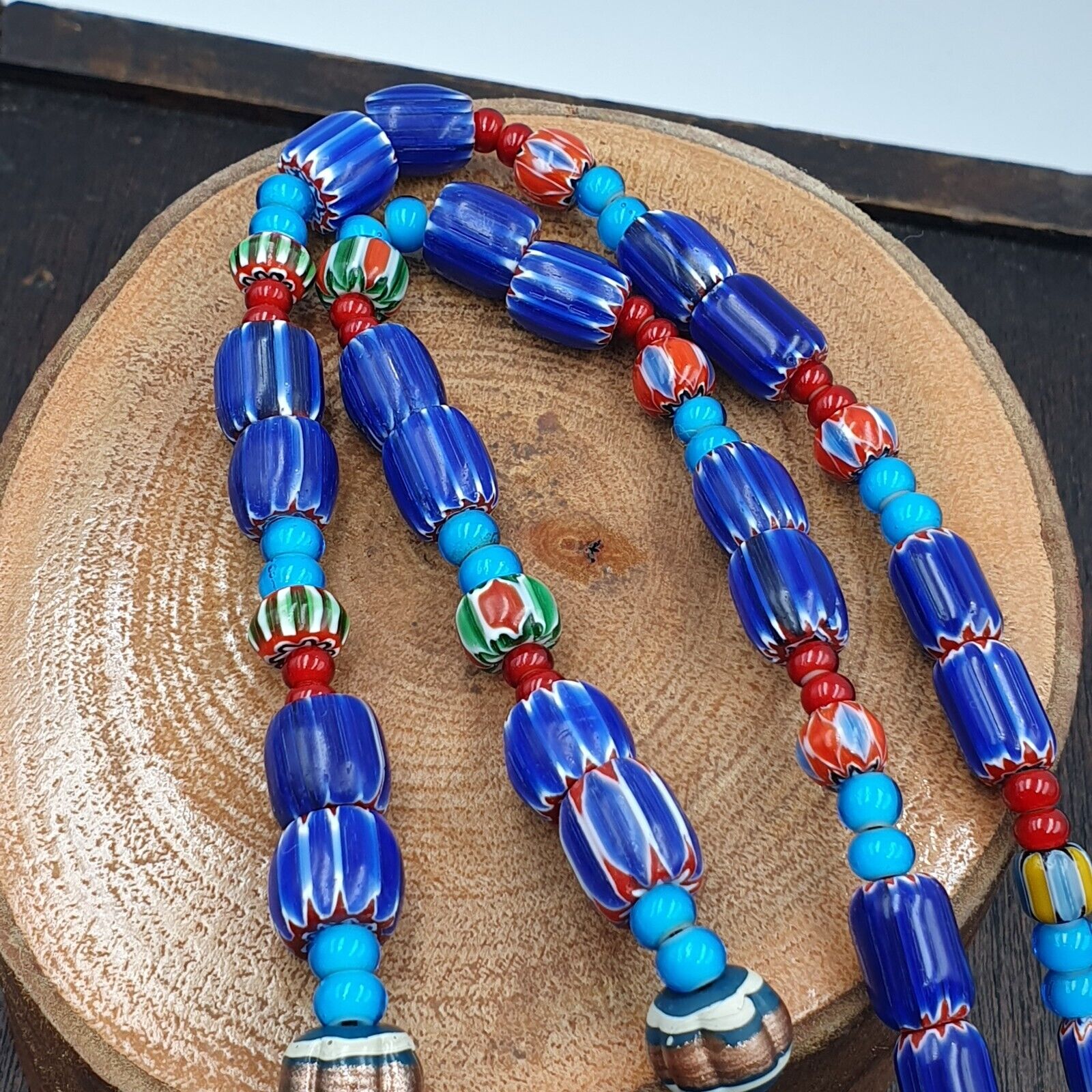 Fusion of Elegance Venetian Inspired Beadwork Chevron Beads Necklace NC-501