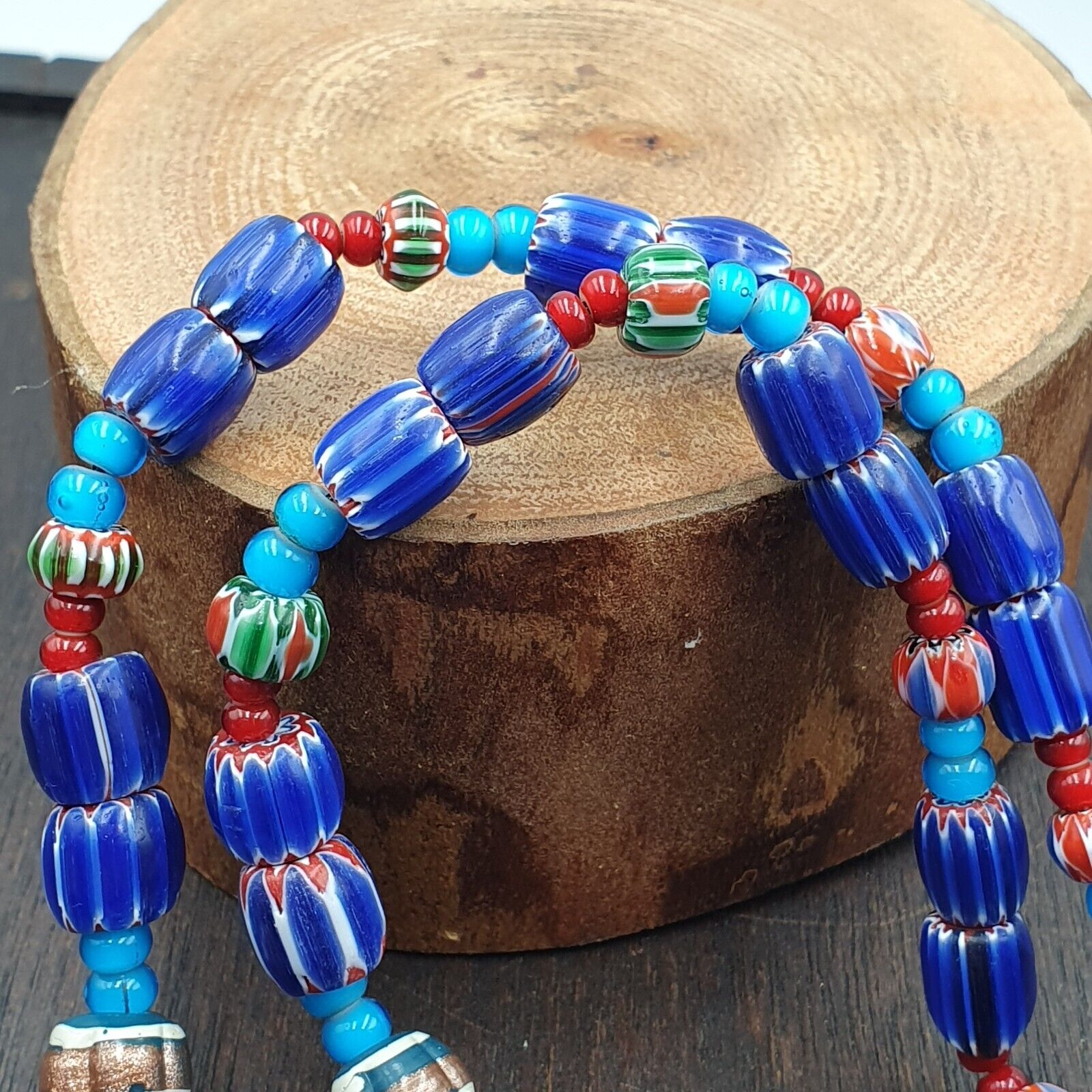 Fusion of Elegance Venetian Inspired Beadwork Chevron Beads Necklace NC-501