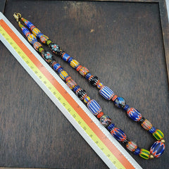 Venetian Style Trade beads Vintage Mix Chevron Glass Beads necklace
