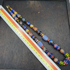 Venetian Style Trade beads Vintage Mix Chevron Glass Beads necklace
