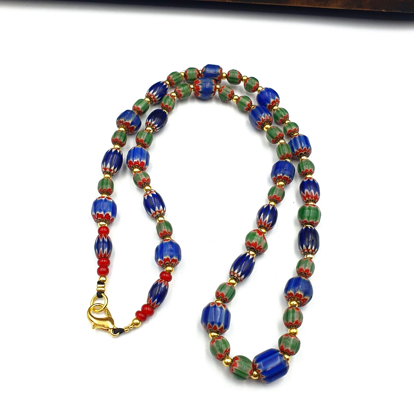 Venetian Style Trade beads Vintage Mix Chevron Beads necklace BCH-33