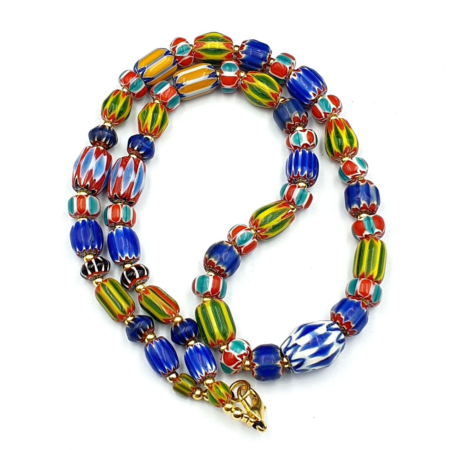Venetian Style Trade beads Vintage Mix Chevron Beads necklace BCH-31