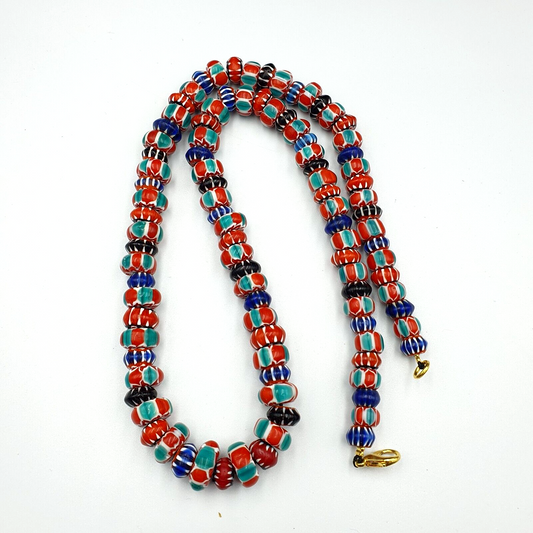 Venetian Style Trade beads Vintage Mix Chevron Beads necklace BCH-30