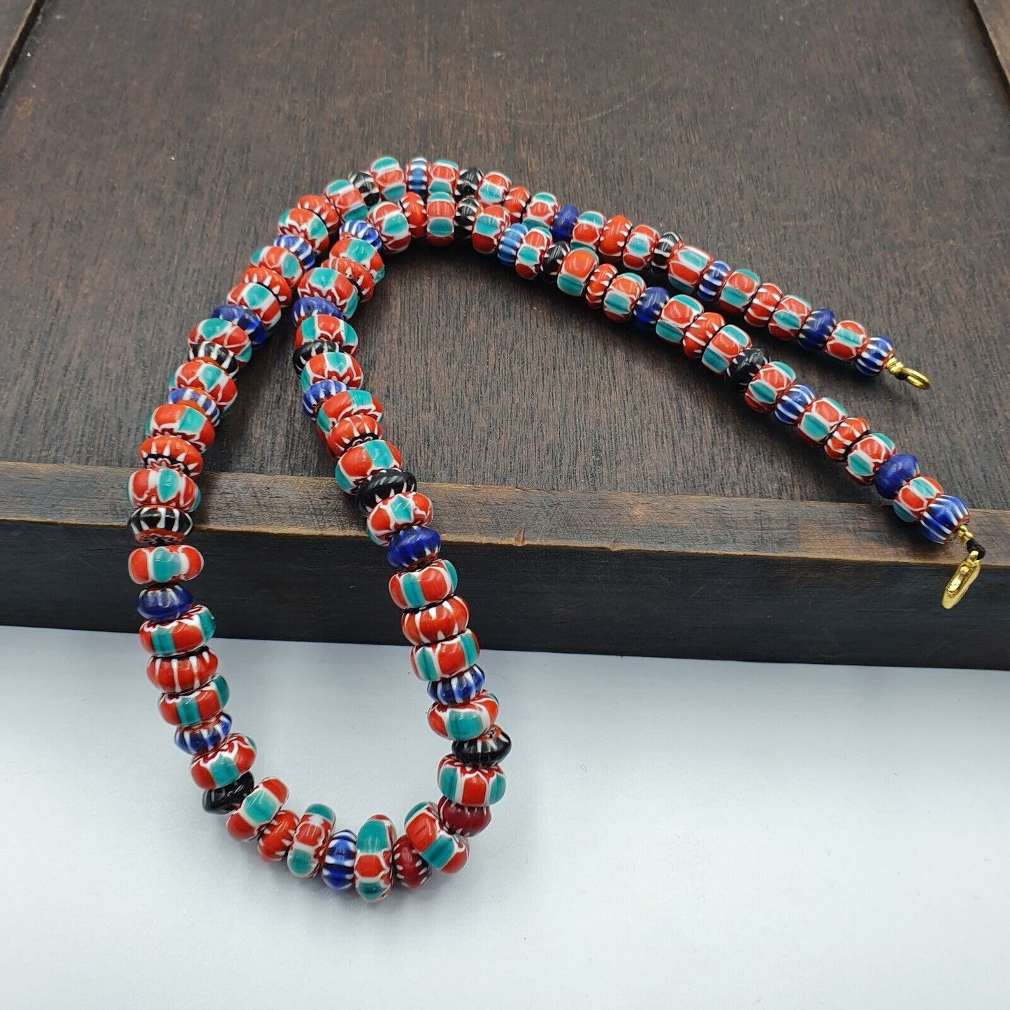 Venetian Style Trade beads Vintage Mix Chevron Beads necklace BCH-30